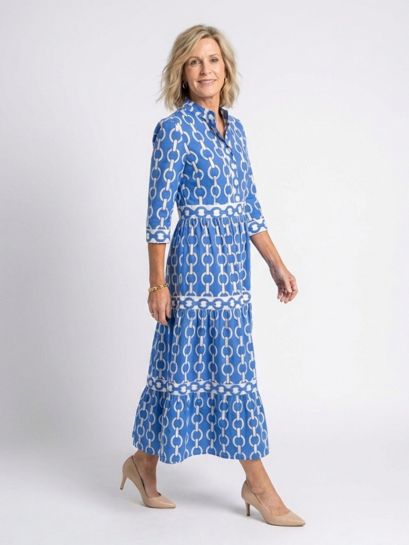 Mira | Womens Summer Holiday Chiffon Tiered Midi Dress 2