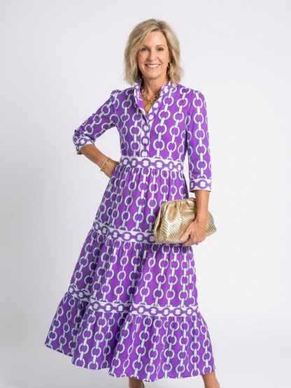 Mira | Womens Summer Holiday Chiffon Tiered Midi Dress 5