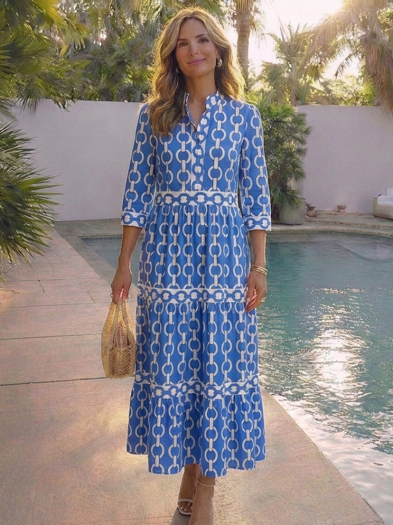 Mira | Womens Summer Holiday Chiffon Tiered Midi Dress 6
