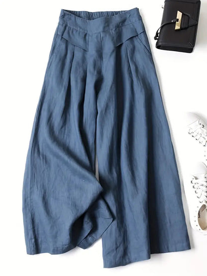 Aria | Women High Waist Wide Leg Relaxed Fit Linen Casual Pants 3