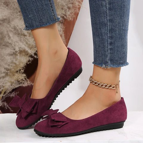 Rebecca | Women Black Ballet Flats Bow Accent Lightweight Casual Everyday Flats 2