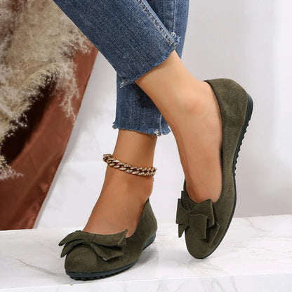 Rebecca | Women Black Ballet Flats Bow Accent Lightweight Casual Everyday Flats 3