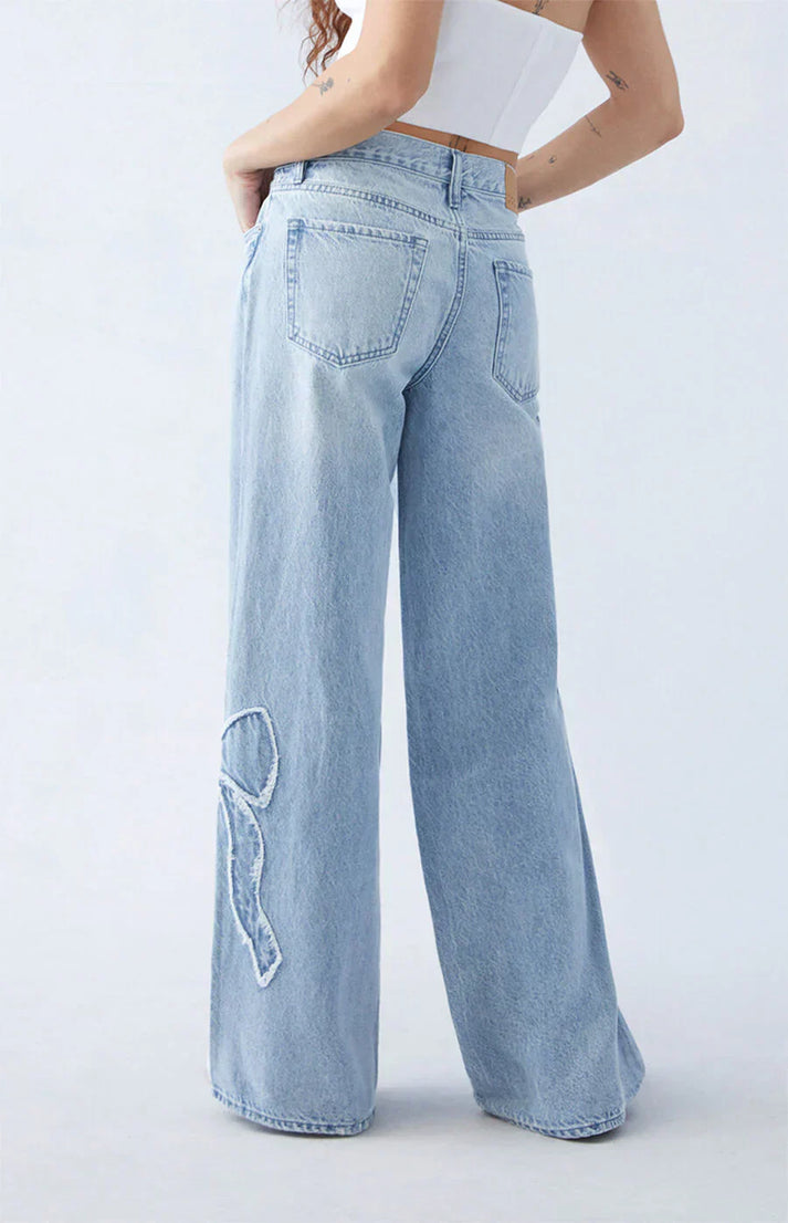Celine | Women High Waist Tapered Leg Skinny Fit Casual Jeans with Bow Detail 3
