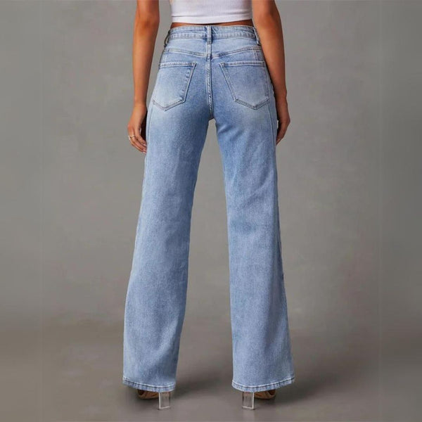 Elara | Women Structured Waist Straight Leg Slim Fit Lightweight Casual Jeans 4