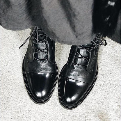 Sophia | Women Ankle Boots Lace Up Faux Leather Casual Stylish Boots 3