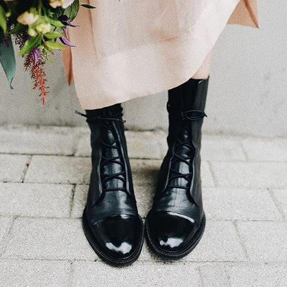Sophia | Women Ankle Boots Lace Up Faux Leather Casual Stylish Boots 5