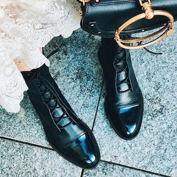 Sophia | Women Ankle Boots Lace Up Faux Leather Casual Stylish Boots 8
