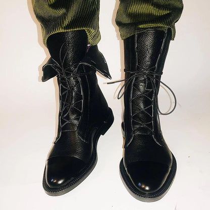 Sophia | Women Ankle Boots Lace Up Faux Leather Casual Stylish Boots 9