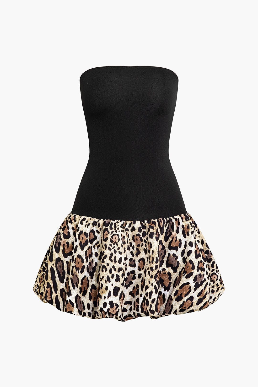 Sophia | Womens Party Bandeau Sleeveless Flared Leopard Print Mini Dress 2