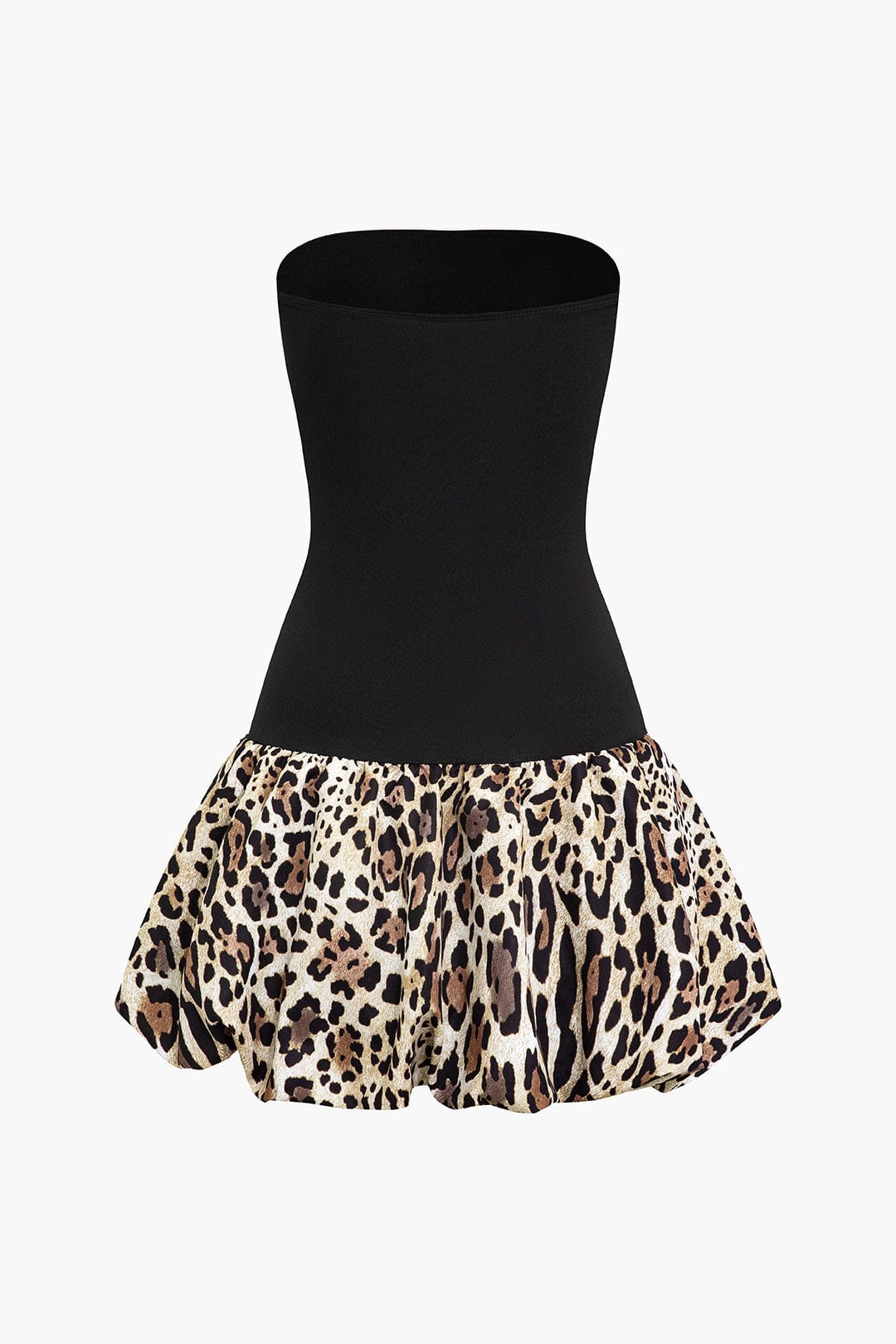 Sophia | Womens Party Bandeau Sleeveless Flared Leopard Print Mini Dress 3