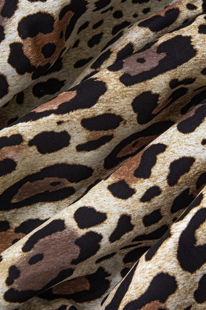 Sophia | Womens Party Bandeau Sleeveless Flared Leopard Print Mini Dress 4