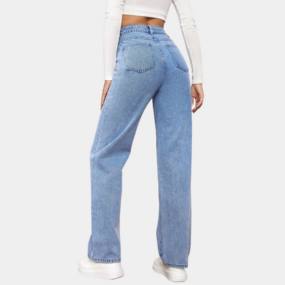 Elara | Women High Waist Straight Leg Slim Fit Casual Denim Pants 8