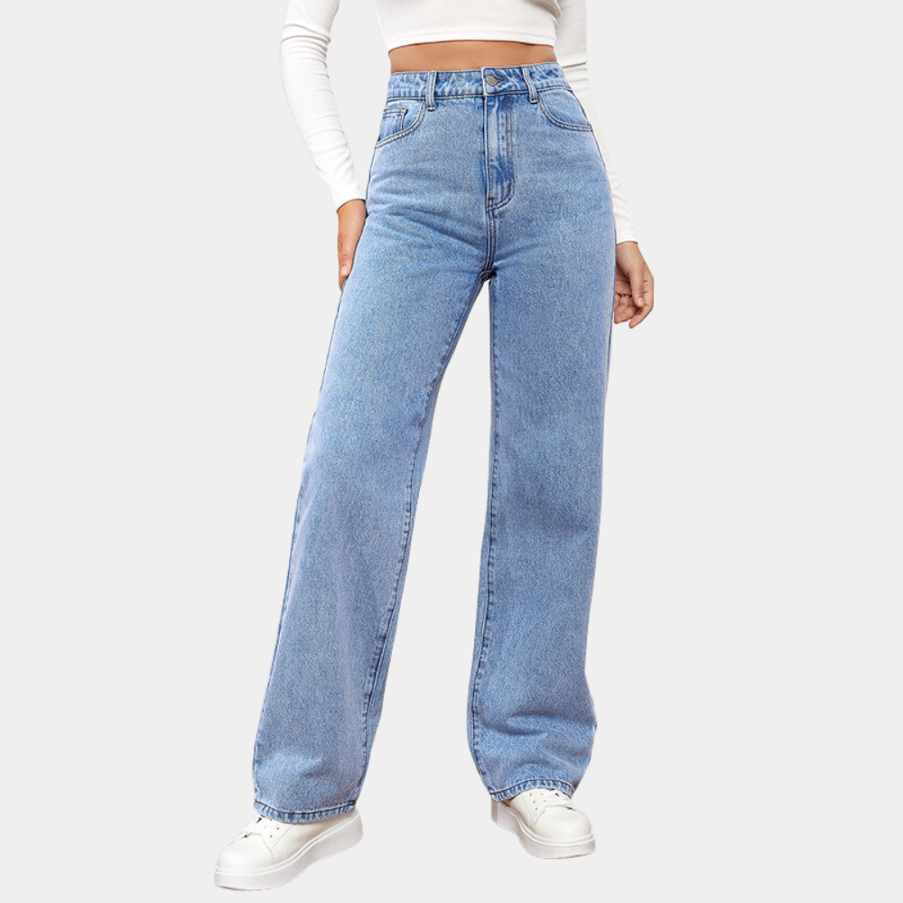 Elara | Women High Waist Straight Leg Slim Fit Casual Denim Pants 9