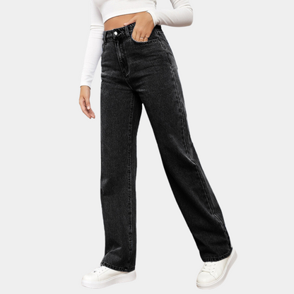 Elara | Women High Waist Straight Leg Slim Fit Casual Denim Pants 10
