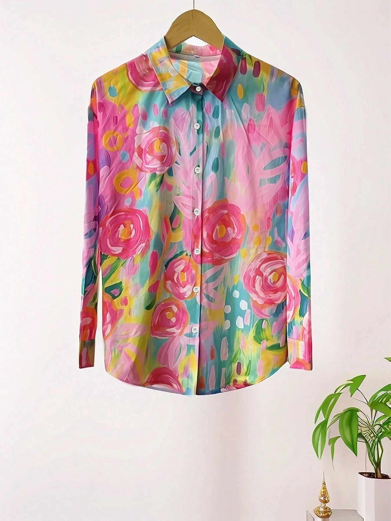 Terri | Womens Playful Relaxed Fit Round Neck Short Sleeve Vibrant Print Blouse 7