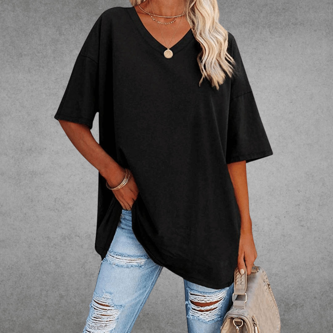 Ella | Women’s Fitted Short Sleeve V Neck T-Shirt 1