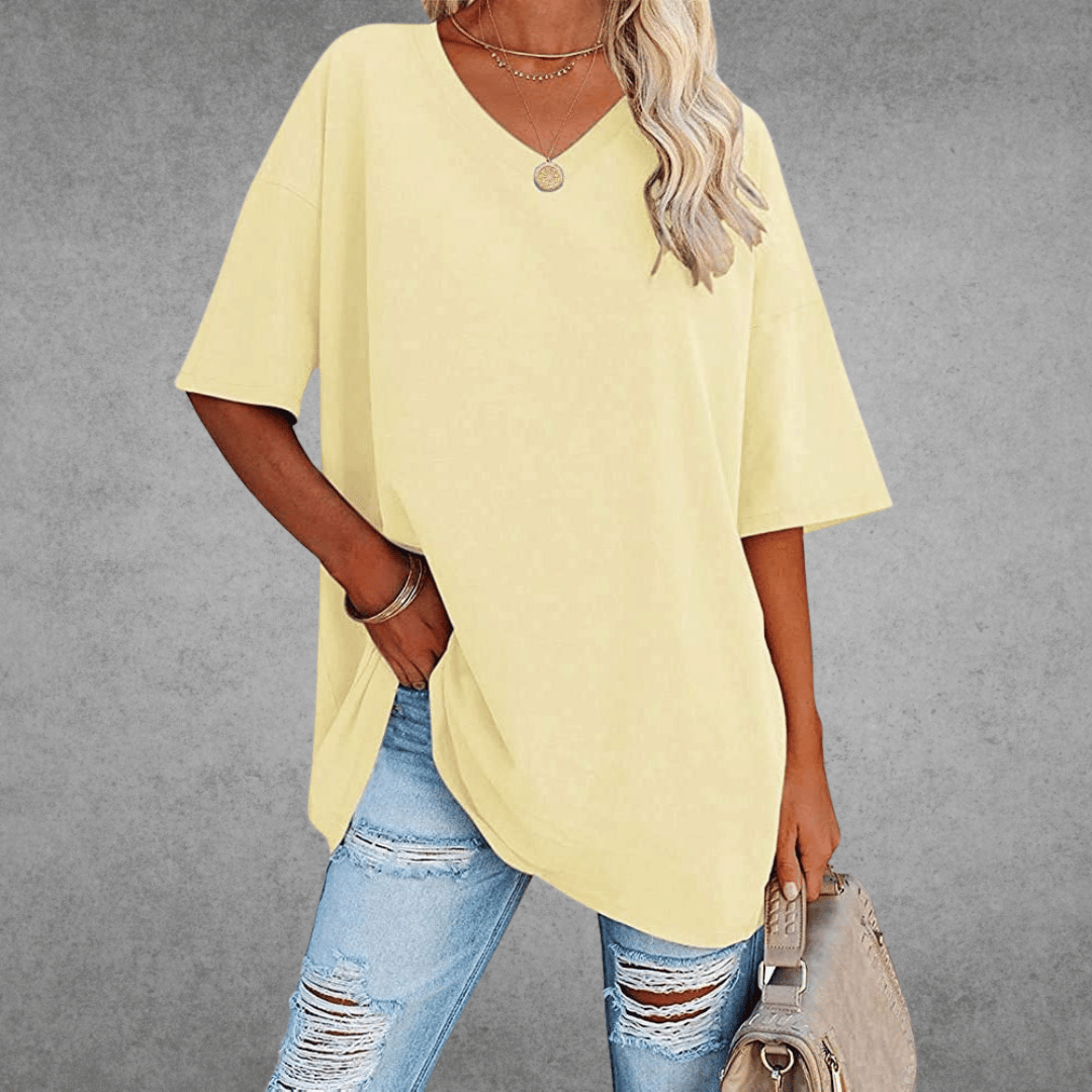Ella | Women’s Fitted Short Sleeve V Neck T-Shirt 11