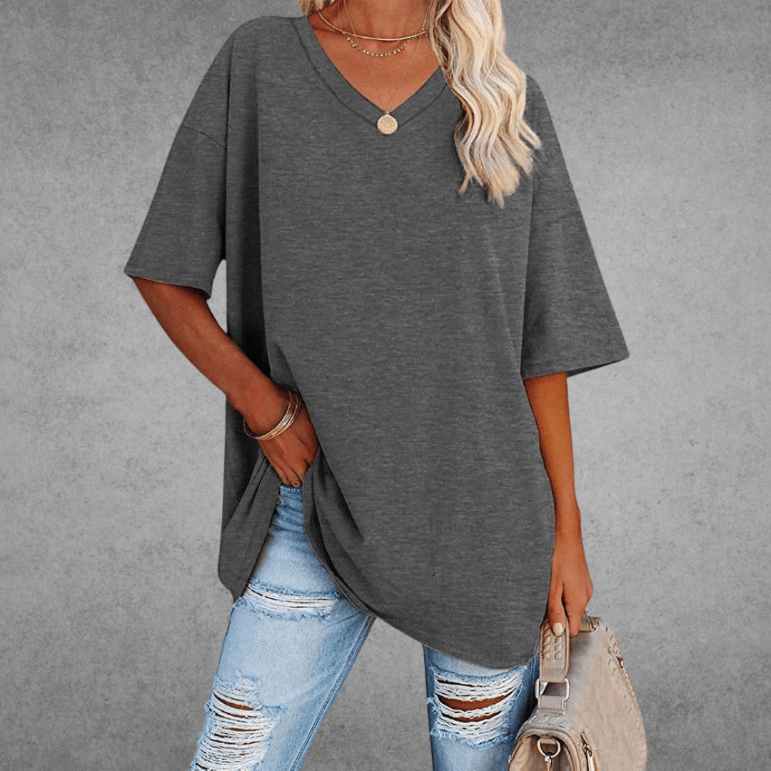 Ella | Women’s Fitted Short Sleeve V Neck T-Shirt 13