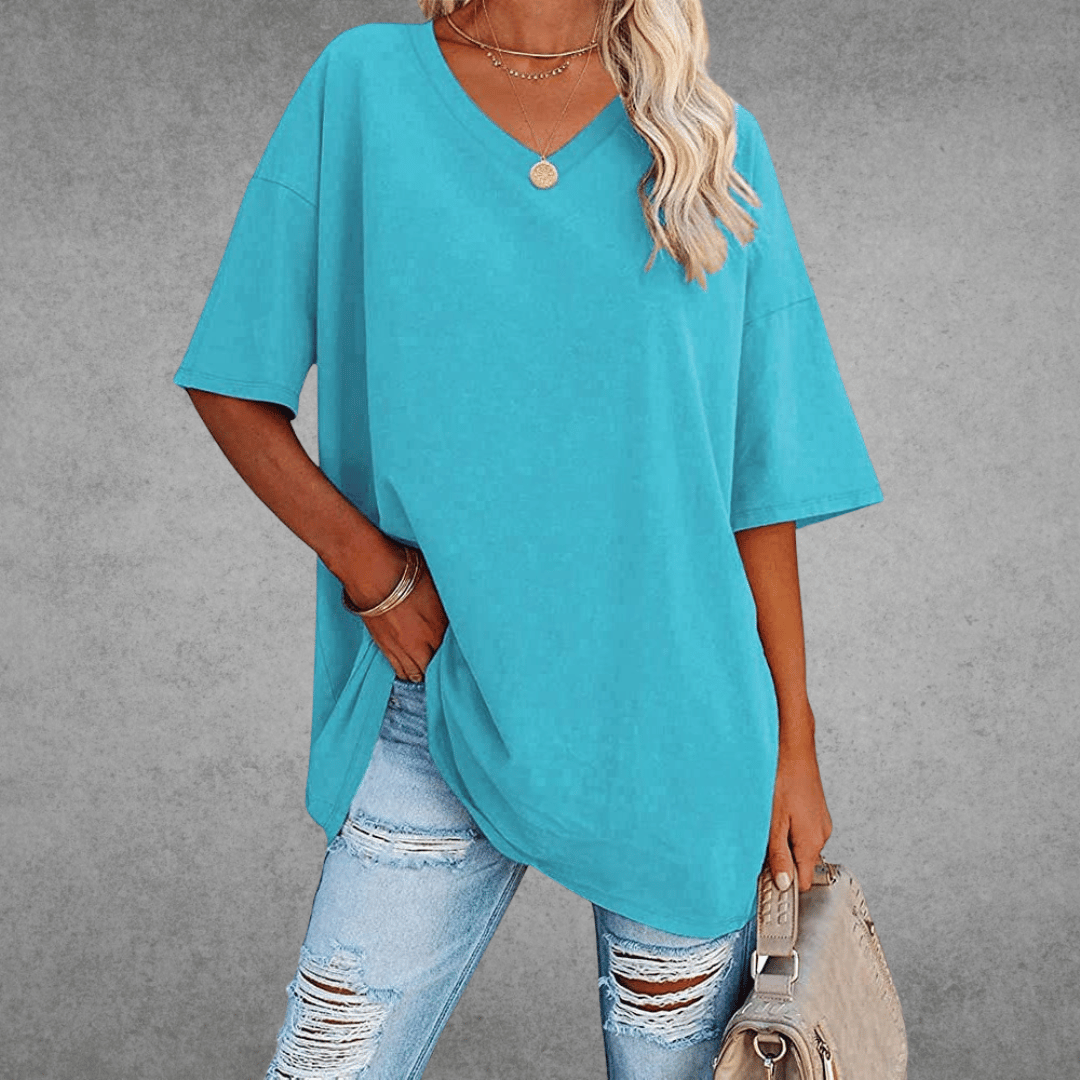 Ella | Women’s Fitted Short Sleeve V Neck T-Shirt 3