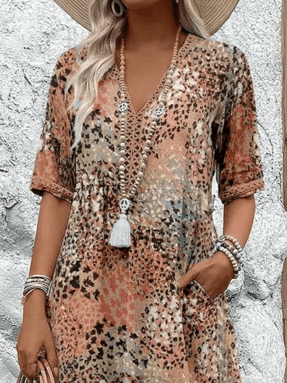 Vacation Floral V-Neck Flowing Maxi Dress | Skyler 3