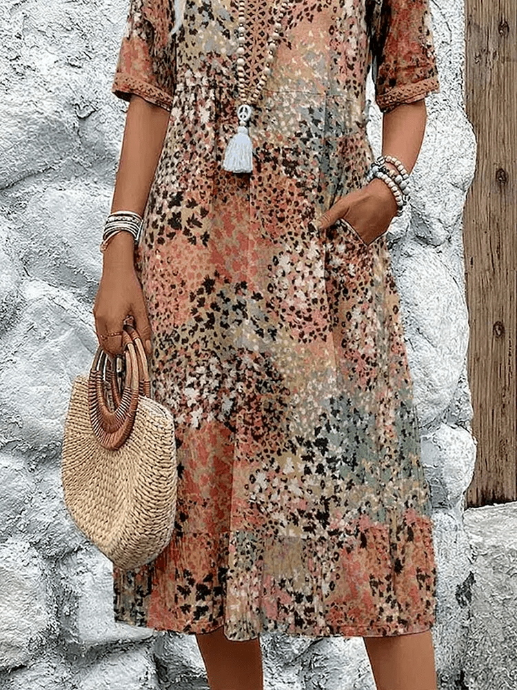 Vacation Floral V-Neck Flowing Maxi Dress | Skyler 4