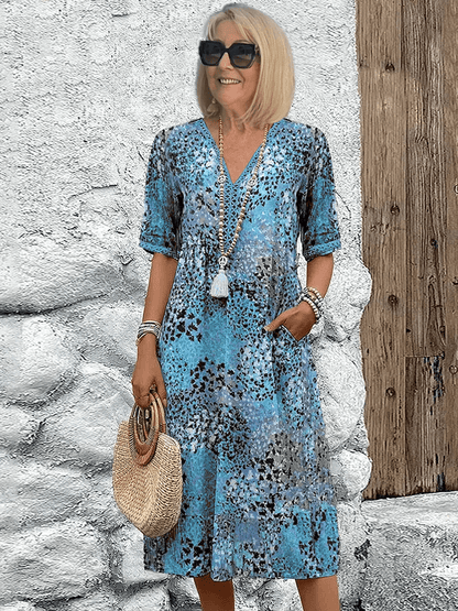 Vacation Floral V-Neck Flowing Maxi Dress | Skyler 5