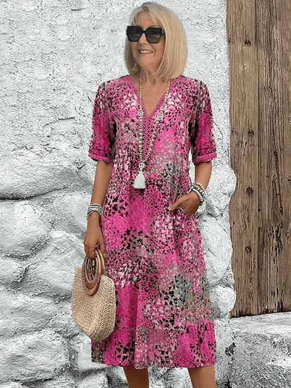 Vacation Floral V-Neck Flowing Maxi Dress | Skyler 6