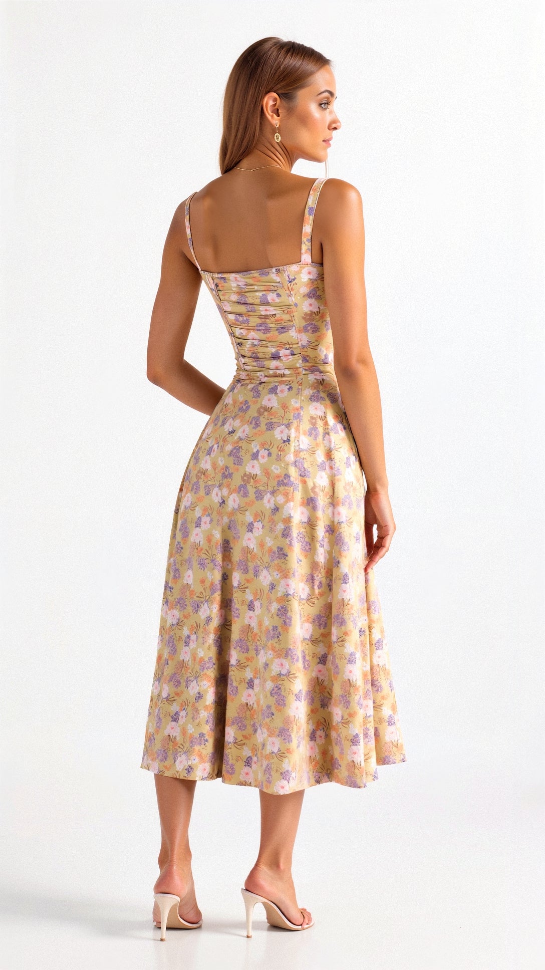 Wedding Guest A-Line Bustier Side Slit Maxi Dress | Alina 2