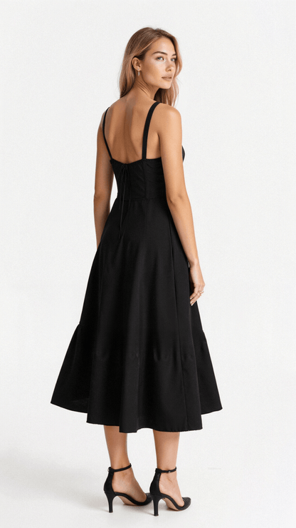 Wedding Guest A-Line Bustier Side Slit Maxi Dress | Alina 4