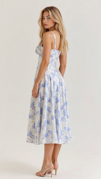 Wedding Guest A-Line Bustier Side Slit Maxi Dress | Alina 8