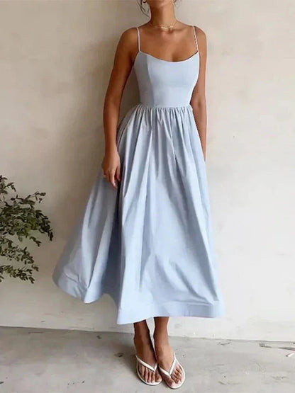 Wedding Guest Chiffon Scoop Neck Fitted Midi Dress | Mira 5