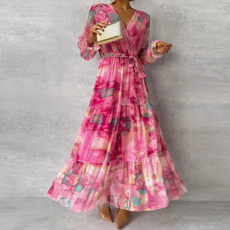 Wedding Guest Floral Maxi Dress with Relaxed Fit | Mira 1
