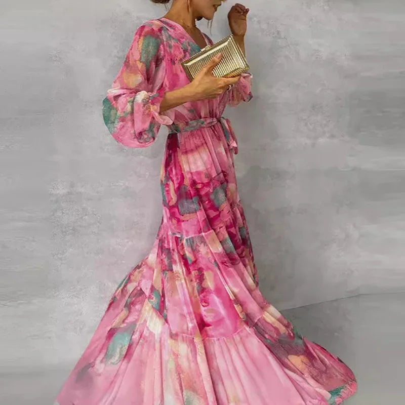 Wedding Guest Floral Maxi Dress with Relaxed Fit | Mira 3