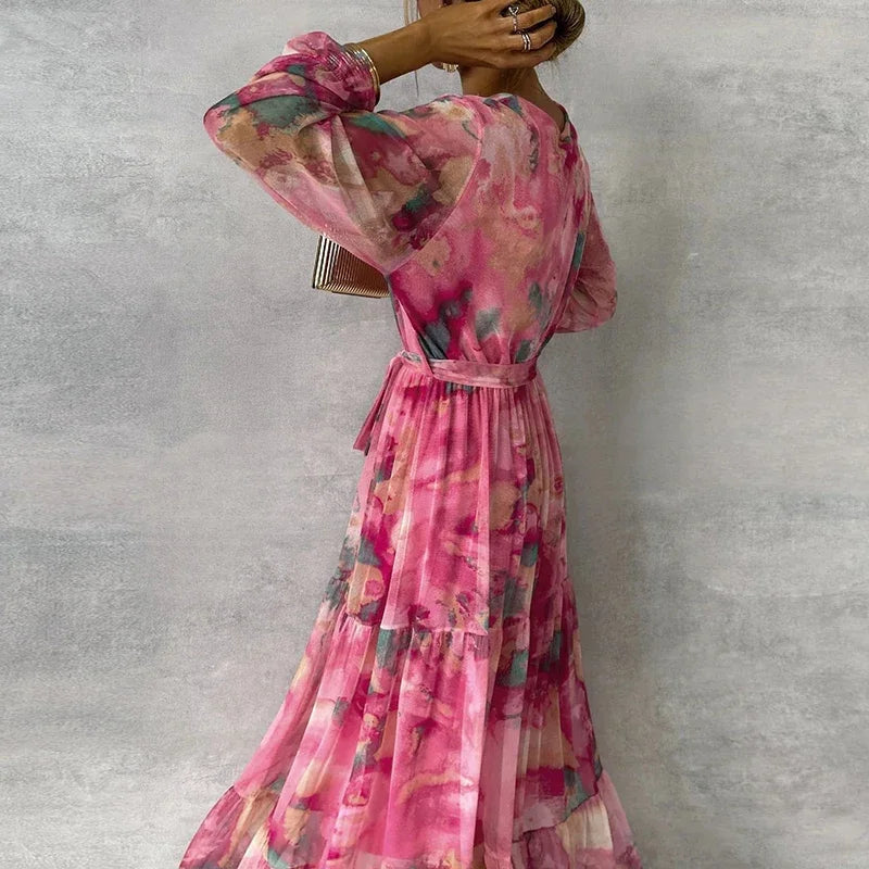 Wedding Guest Floral Maxi Dress with Relaxed Fit | Mira 4