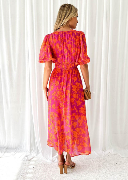 Wedding Guest Floral V-Neck Maxi Dress | Rose 4