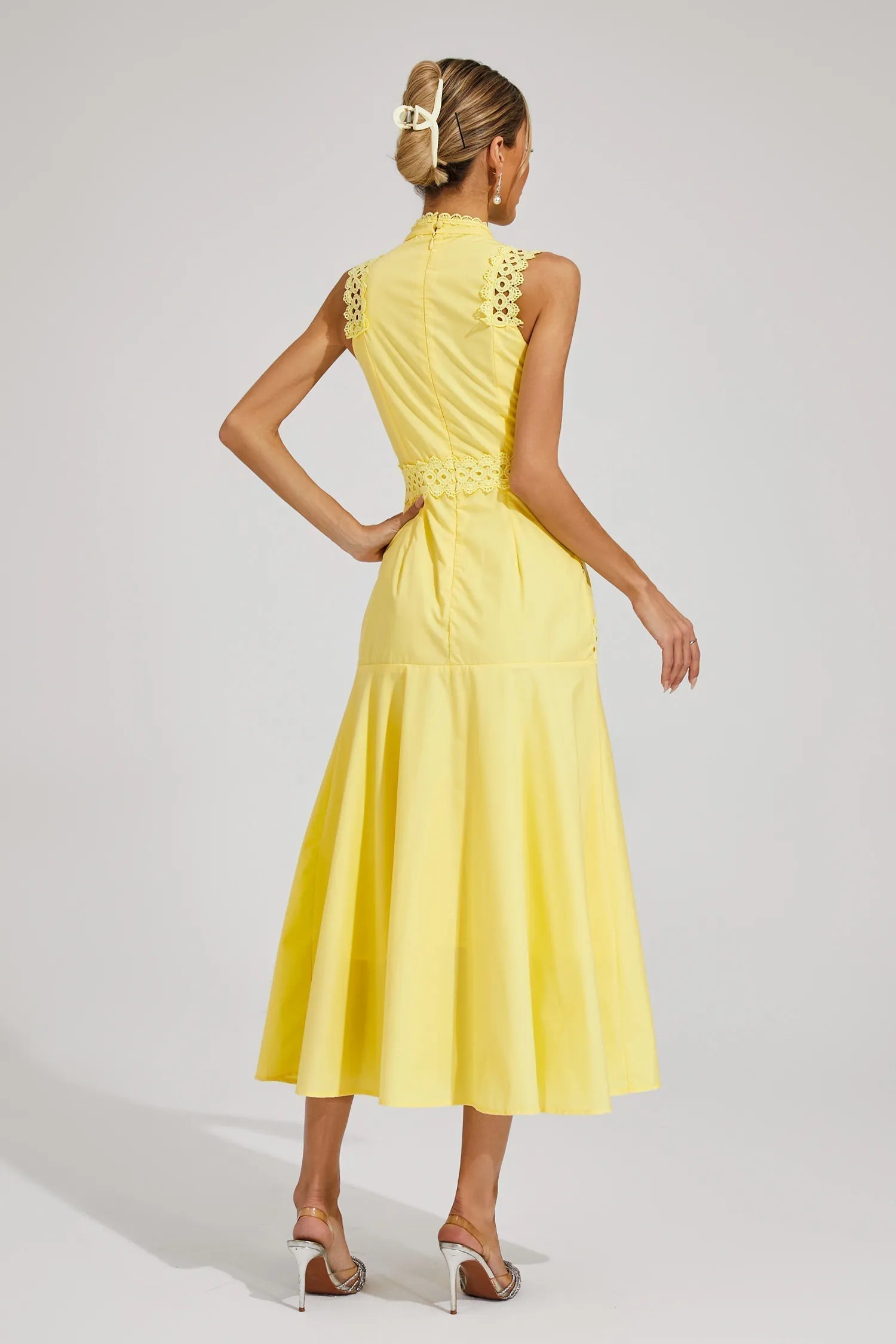 Wedding Guest Lace Midi Sleeveless Elegant Dress | Mira 6