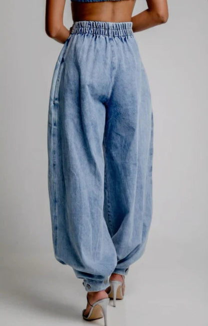 Elara | Women High Waist Wide Leg Relaxed Fit Soft Stretch Denim Pants 2