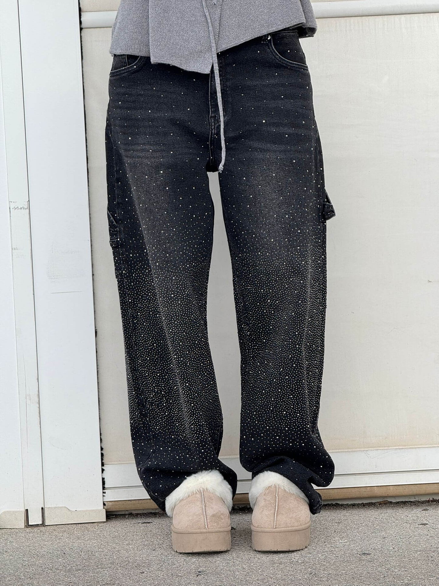 Sienna | Women High Waist Wide Leg Relaxed Fit Shiny Casual Jeans 9