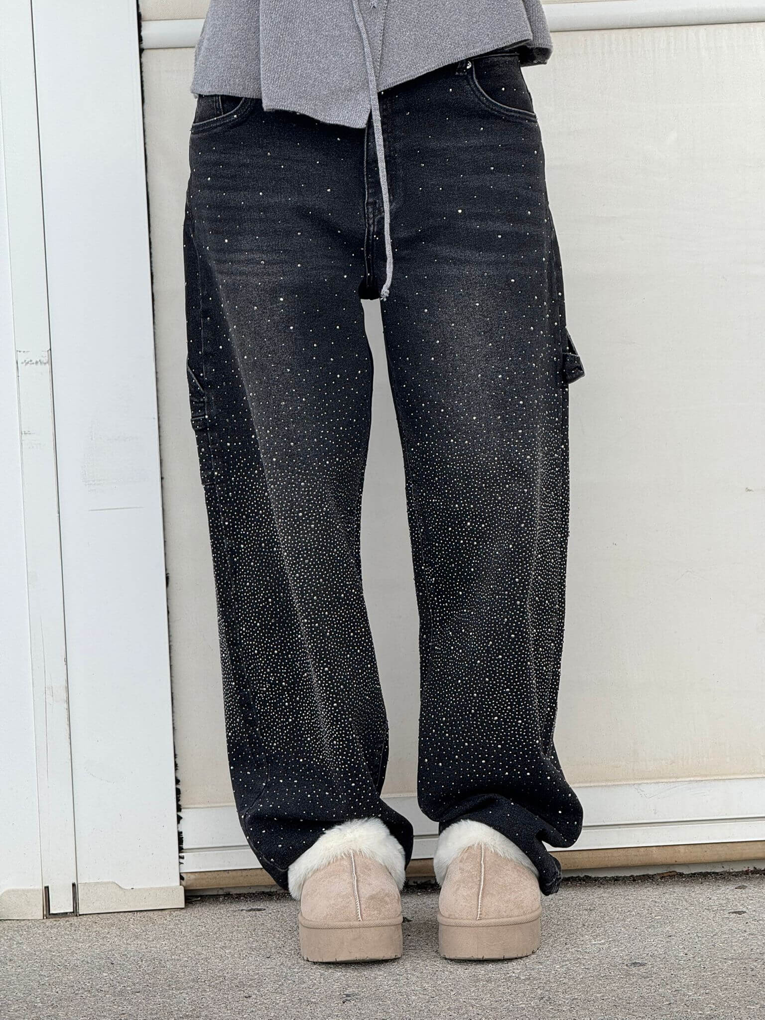 Sienna | Women High Waist Wide Leg Relaxed Fit Shiny Casual Jeans 9