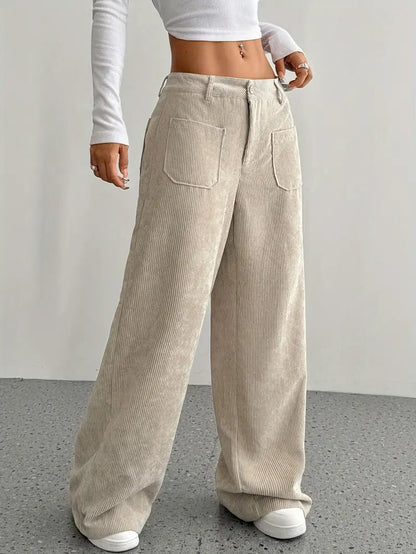 Kaia | Women High Waist Wide Leg Casual Fit Lightweight Trousers 1