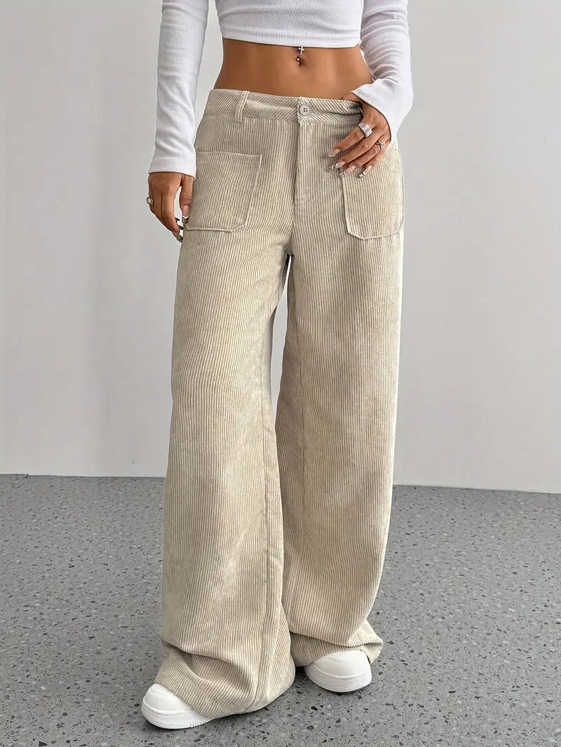 Kaia | Women High Waist Wide Leg Casual Fit Lightweight Trousers 2