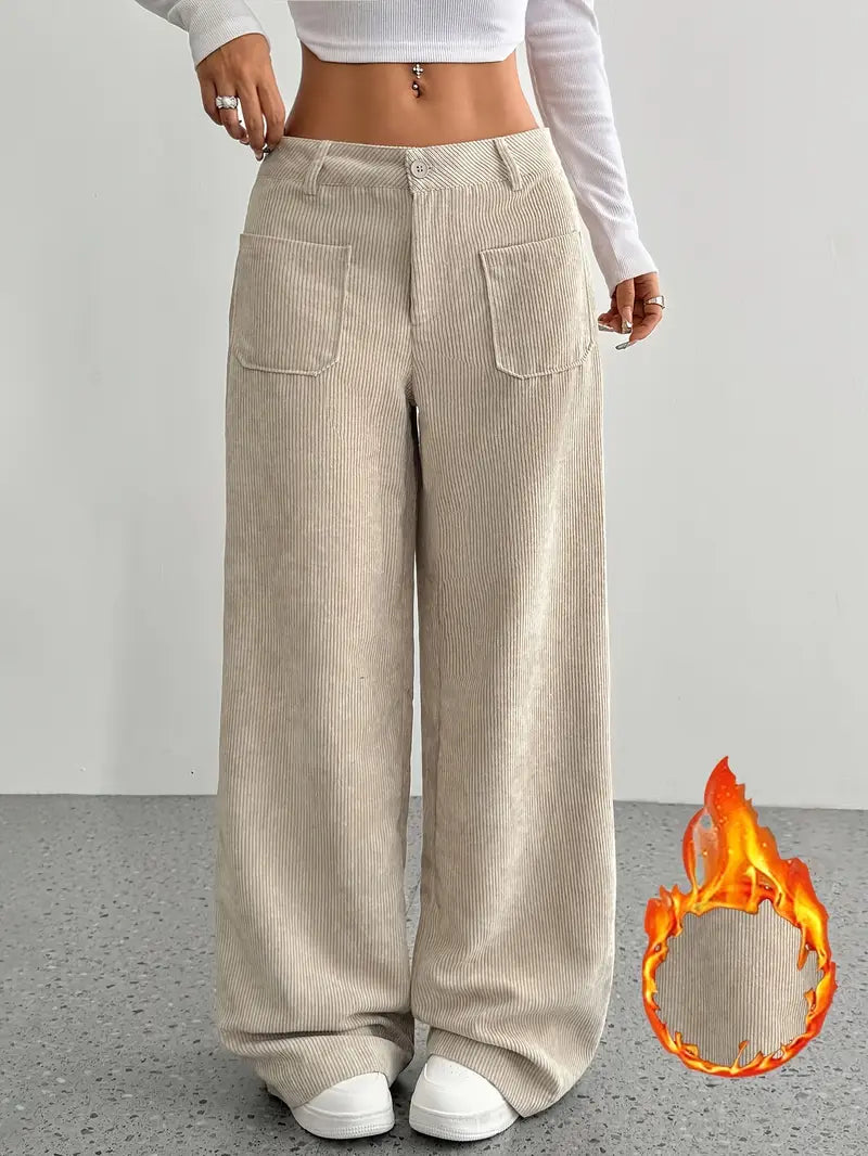 Kaia | Women High Waist Wide Leg Casual Fit Lightweight Trousers 3
