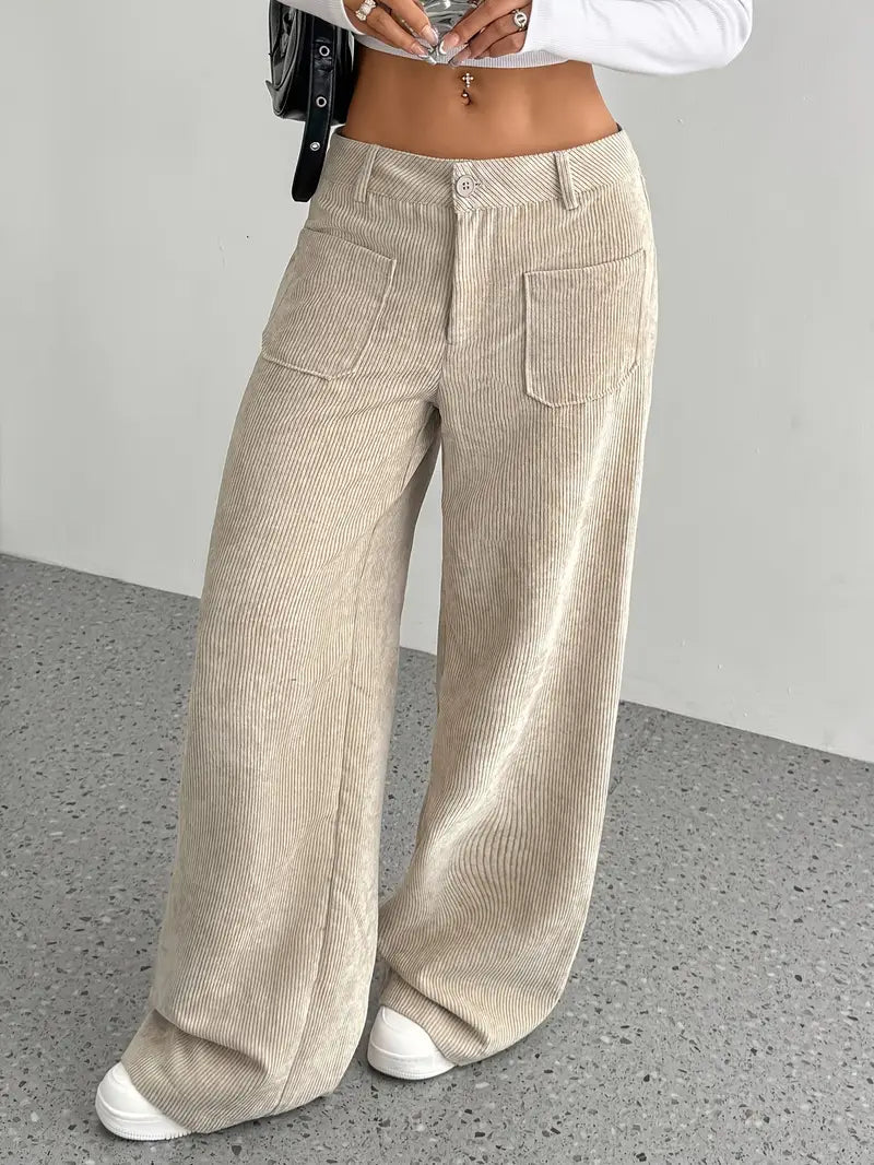 Kaia | Women High Waist Wide Leg Casual Fit Lightweight Trousers 5