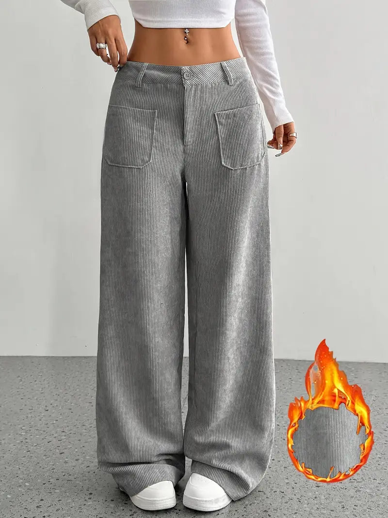 Kaia | Women High Waist Wide Leg Casual Fit Lightweight Trousers 9