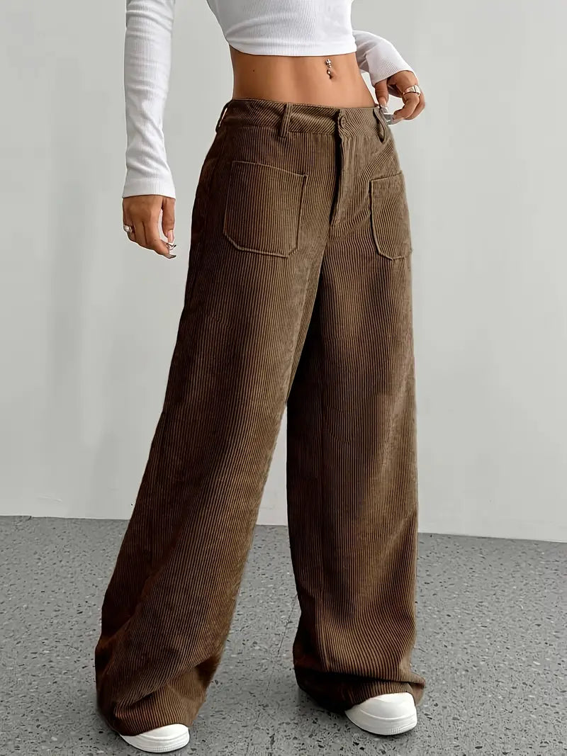 Kaia | Women High Waist Wide Leg Casual Fit Lightweight Trousers 10