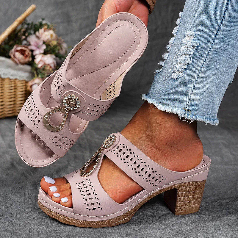 Yora | Women Wedge Sandals Slip On Open Toe Elegant Everyday Sandals 3