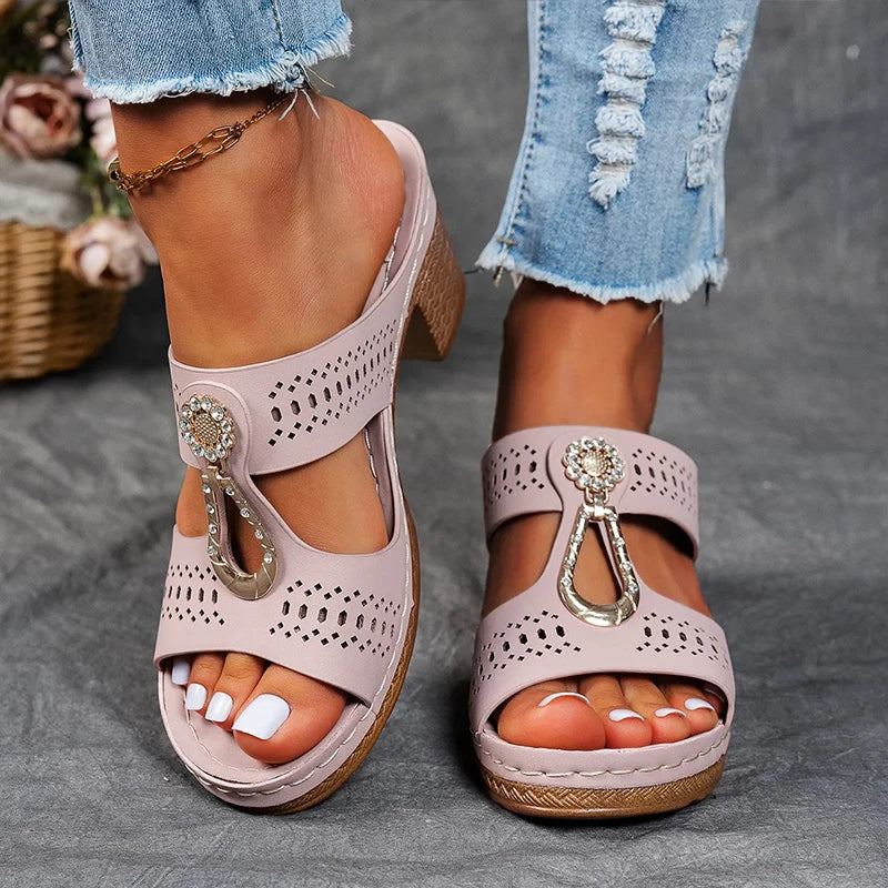 Yora | Women Wedge Sandals Slip On Open Toe Elegant Everyday Sandals 5