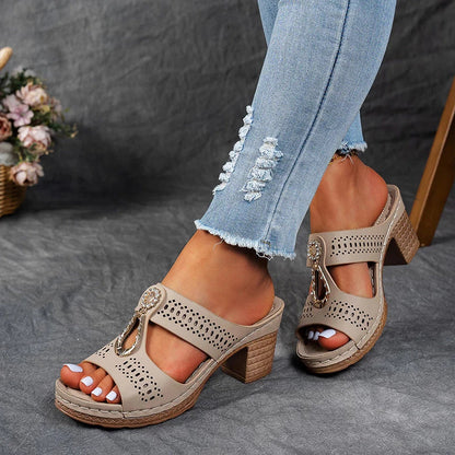 Yora | Women Wedge Sandals Slip On Open Toe Elegant Everyday Sandals 7