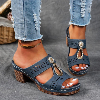Yora | Women Wedge Sandals Slip On Open Toe Elegant Everyday Sandals 8