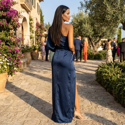 Liora | Women Maxi Dress Fitted One Shoulder Side Slit Wedding Guest 5